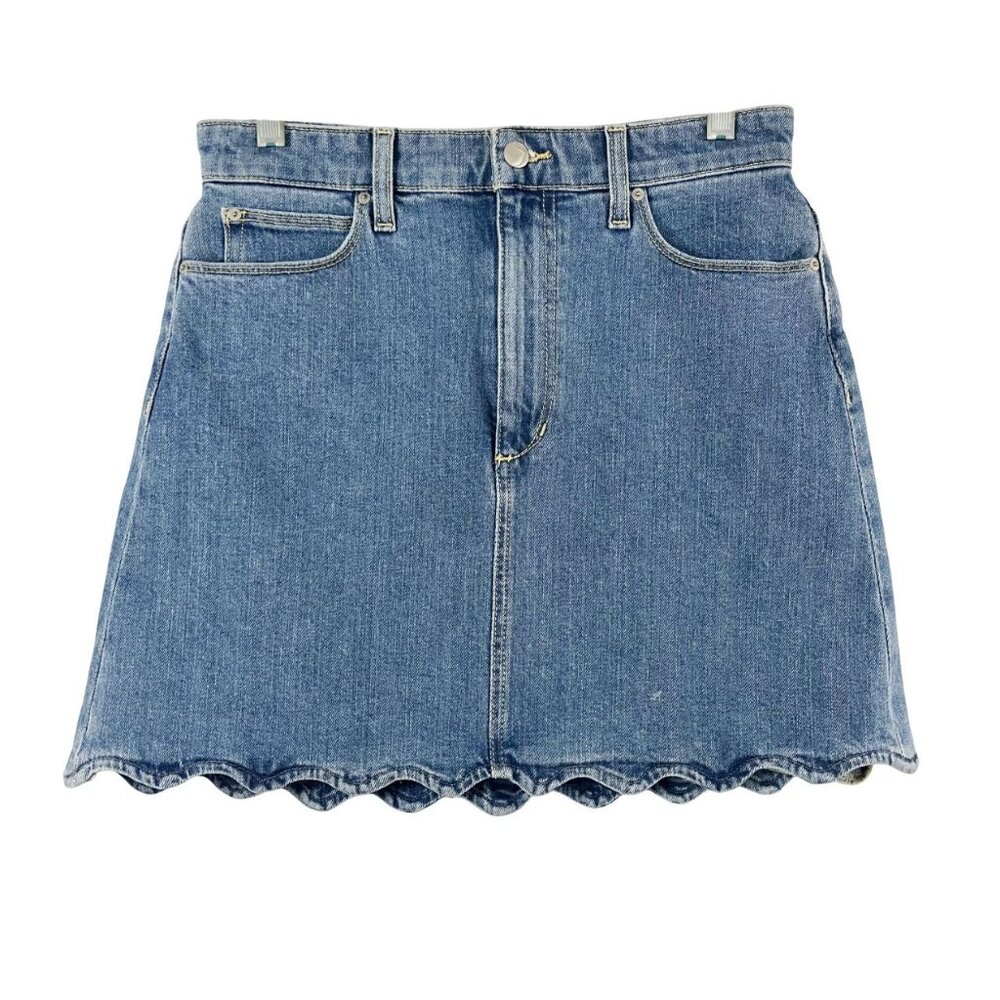 Joes‎ Jeans The Bella High Rise Jean Skirt Medium Wash Scalloped - Size 26